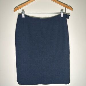 Oscar Del La Renta Wool Navy Skirt